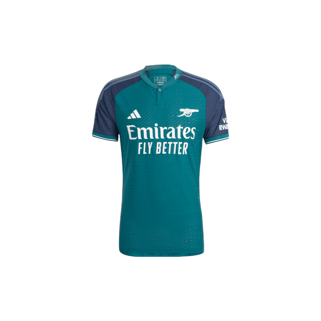 Green Arsenal Third Shirt 2023-24 Soccer Jersey with "EMIRATES Fly Better" logo on chest: Buy Now