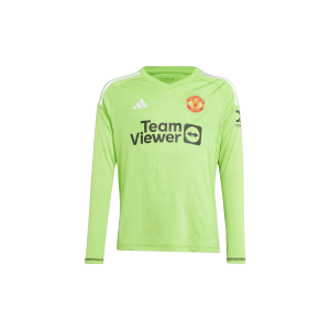 Green Manchester United Goalkeeper long sleeve soccer jersey 23/24 with "Team Viewer" written on it: Shop Now!