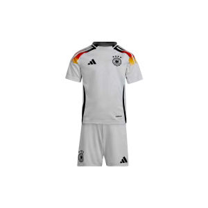 White Germany Home Kids Kit 2024-25 shirt and shorts with adidas branding shop now!
