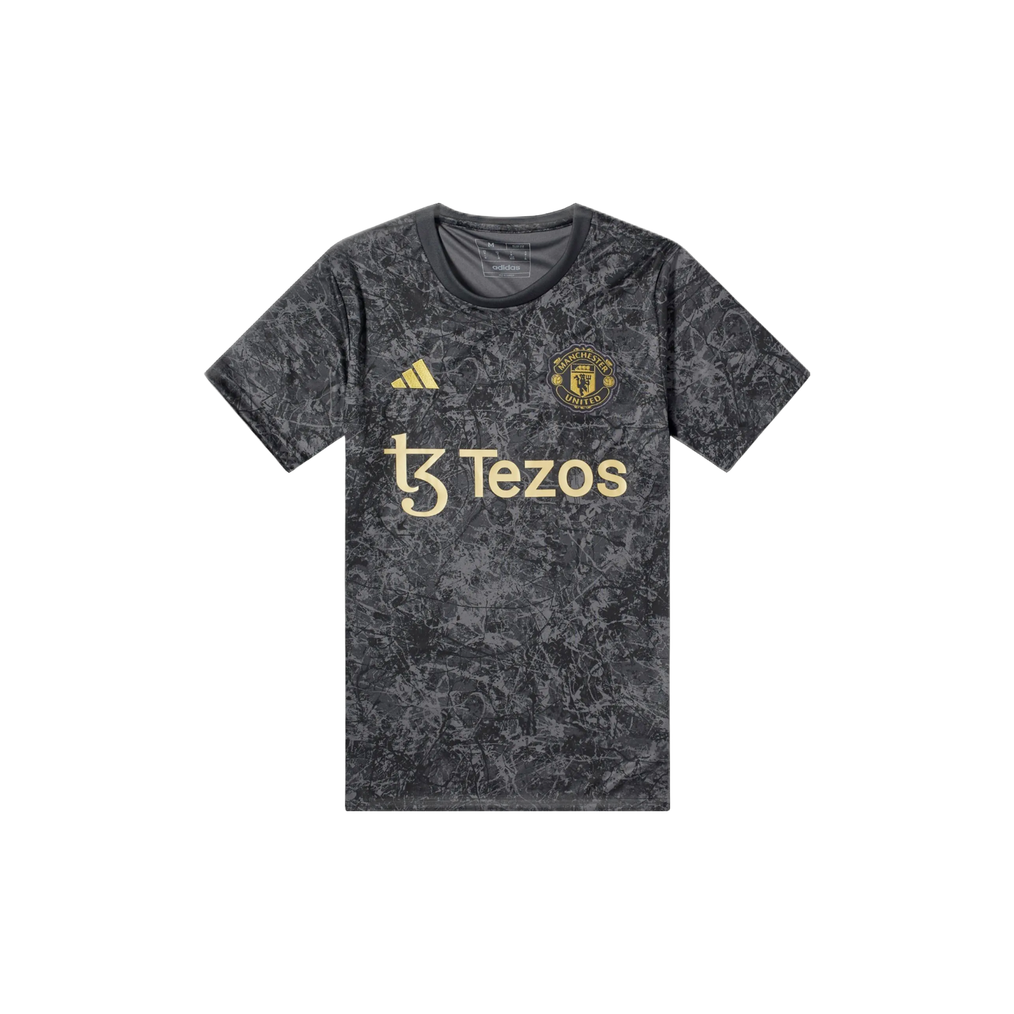 Stone Roses Top Manchester United adidas Stone Roses Pre Match Top - Black - SOCCALORD