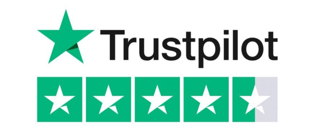 Trust pilot logo and star score for soccalord.com