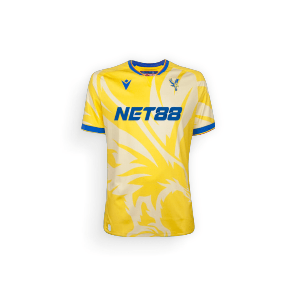 Crystal Palace 2024-25 Away Football Shirt with "NET88" sponsor logo