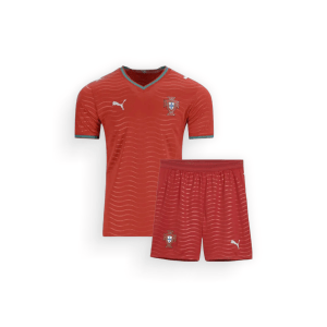red jersey Portugal Kids 2026 Home Football Kit sponsor-puma